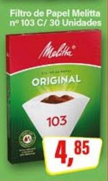 Filtro de Papel Melitta nº 103 C/ 30 Unidades