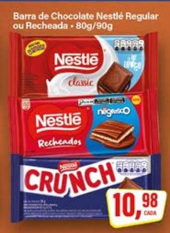 Barra de Chocolate Nestlé Regular ou Recheada