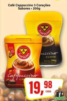 Café Cappuccino 3 Corações Sabores