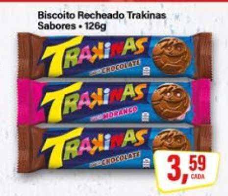 Biscoito Recheado Trakinas Sabores