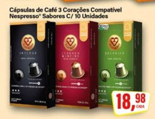 Cápsulas de Café 3 Corações Compatível Nespresso