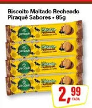 Biscoito Maltado Recheado Piraquê Sabores - 85g