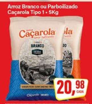 Arroz Branco ou Parboilizado Caçarola Tipo 1 - 5Kg