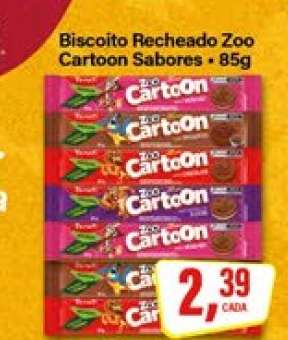 Biscoito Recheado Zoo Cartoon Sabores