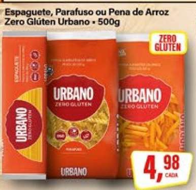Espaguete, Parafuso ou Pena de Arroz Zero Glúten Urbano