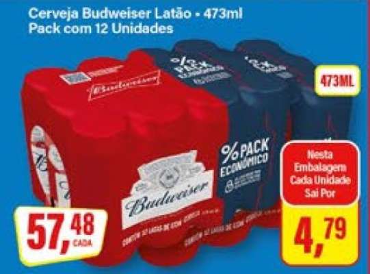 Cerveja Budweiser Latão 473ml