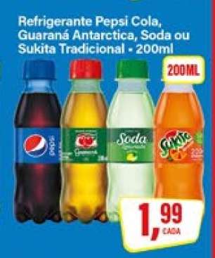 Refrigerante Pepsi Cola, Guaraná Antarctica, Soda ou Sukita Tradicional