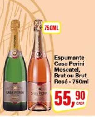 Espumante Casa Perini Moscatel, Brut ou Brut Rosé