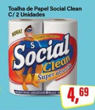 Toalha de Papel Social Clean C/ 2 Unidades