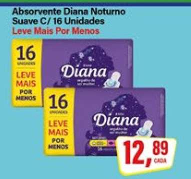 Absorvente Diana Noturno Suave C/ 16 Unidades