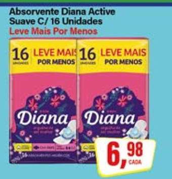 Absorvente Diana Active Suave C/ 16 Unidades