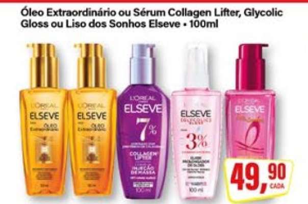 Óleo Extraordinário ou Sérum Collagen Lifter, Glycolic Gloss ou Liso dos Sonhos Elseve
