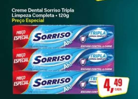 Creme Dental Sorriso Tripla Limpeza Completa