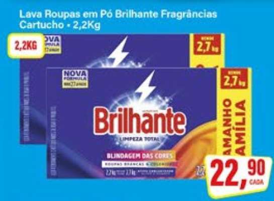 Lava Roupas em Pó Brilhante Fragrâncias Cartucho