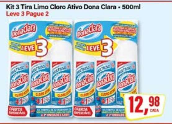 Kit 3 Tira Limo Cloro Ativo Dona Clara - 500ml