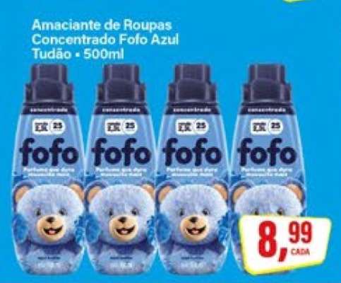 Amaciante de Roupas Concentrado Fofo Azul Tudão