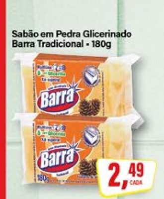 Sabão em Pedra Glicerinado Barra Tradicional