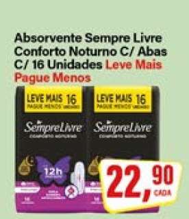 Absorvente Sempre Livre Conforto Noturno C/ Abas C/ 16 Unidades