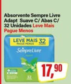 Absorvente Sempre Livre Adapt Suave C/ Abas C/ 32 Unidades