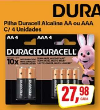 Pilha Duracell Alcalina AA ou AAA
