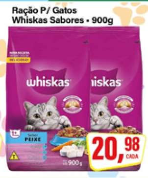 Ração P/ Gatos Whiskas Sabores - 900g
