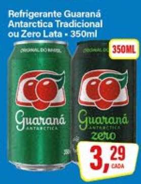 Refrigerante Guaraná Antarctica Tradicional ou Zero Lata - 350ml