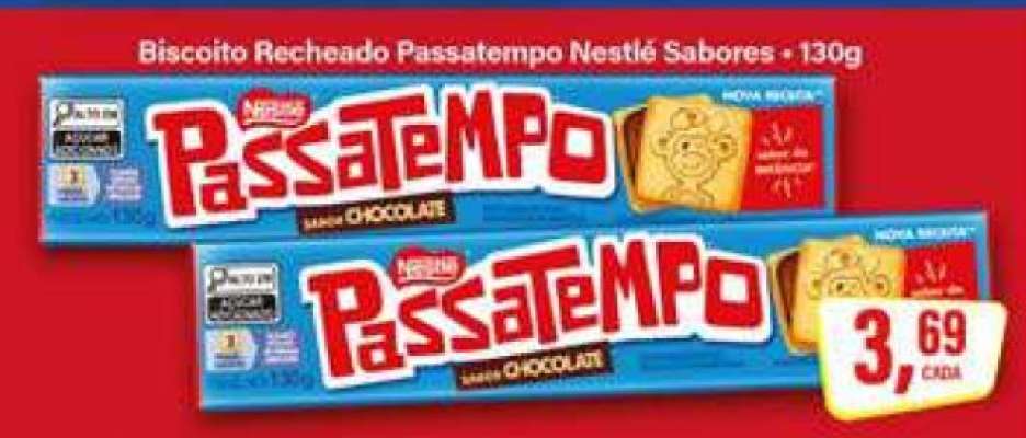Biscoito Recheado Passatempo Nestlé Sabores