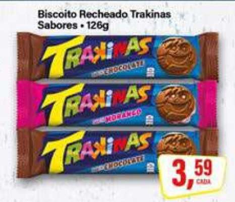 Biscoito Recheado Trakinas Sabores