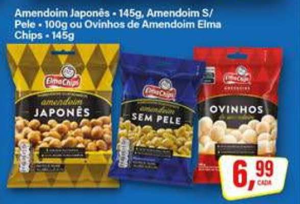 Amendoim Japonês, Amendoim S/ Pele ou Ovinhos de Amendoim Elma Chips