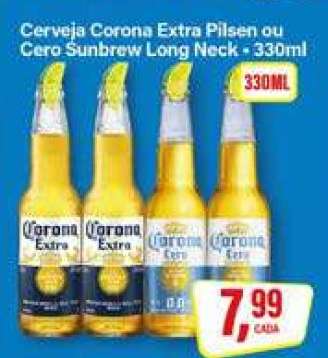 Cerveja Corona Extra Pilsen ou Cero Sunbrew Long Neck - 330ml