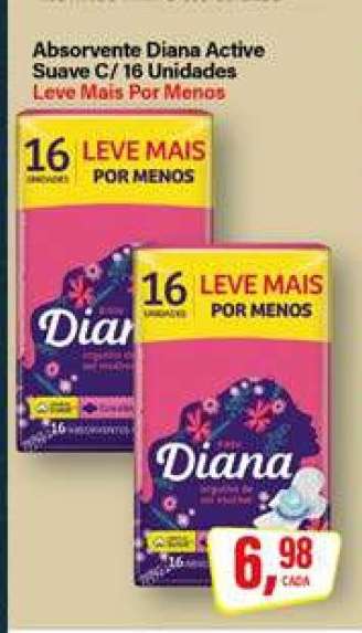 Absorvente Diana Active Suave C/ 16 Unidades