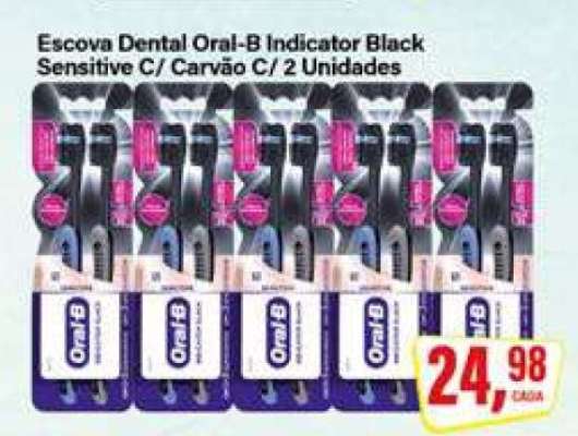Escova Dental Oral-B Indicator Black Sensitive C/ Carvão C/ 2 Unidades