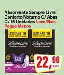 Absorvente Sempre Livre Conforto Noturno C/ Abas C/ 16 Unidades