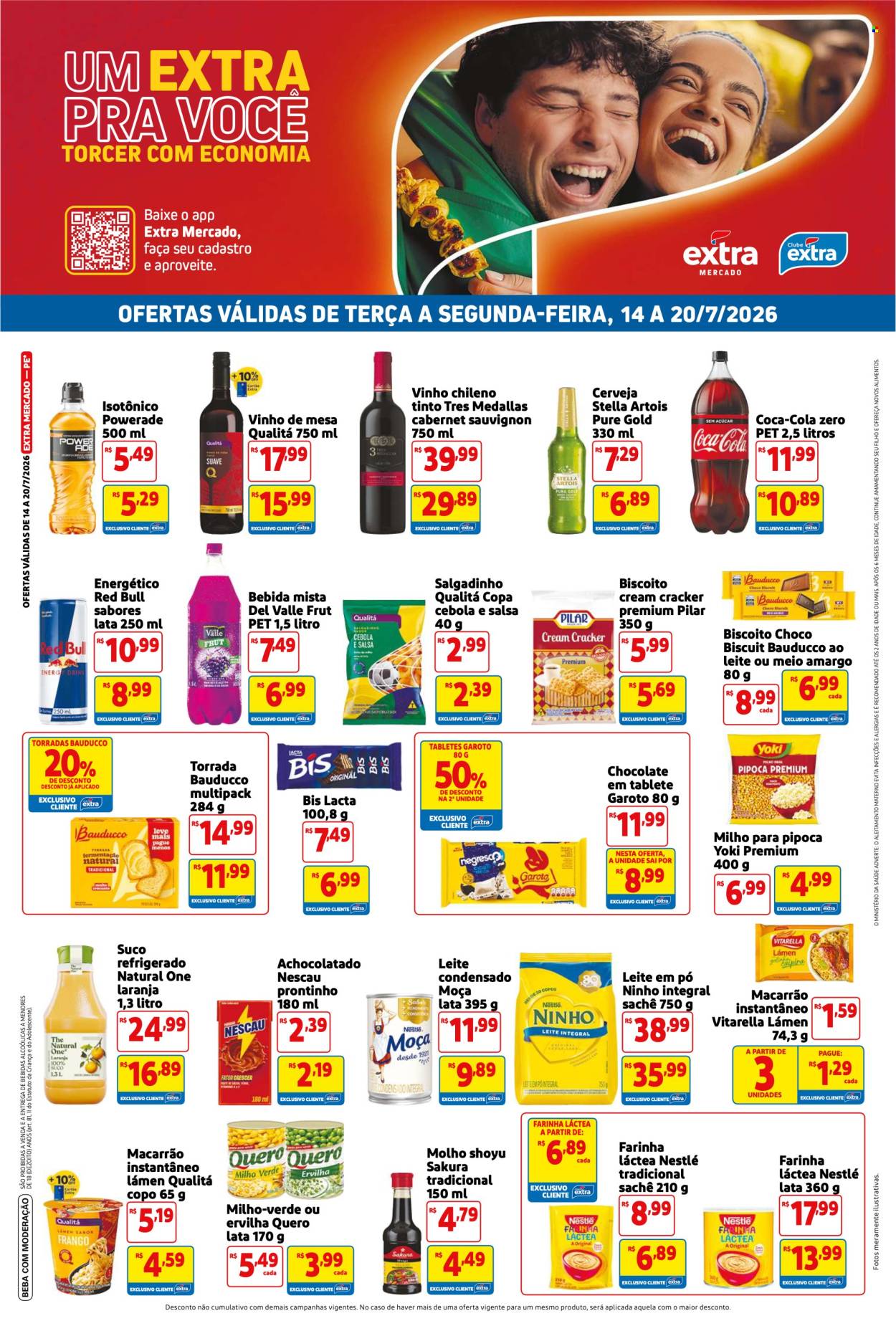 Folheto Mercado Extra - 14/07/2026 - 20/07/2026. Página 1