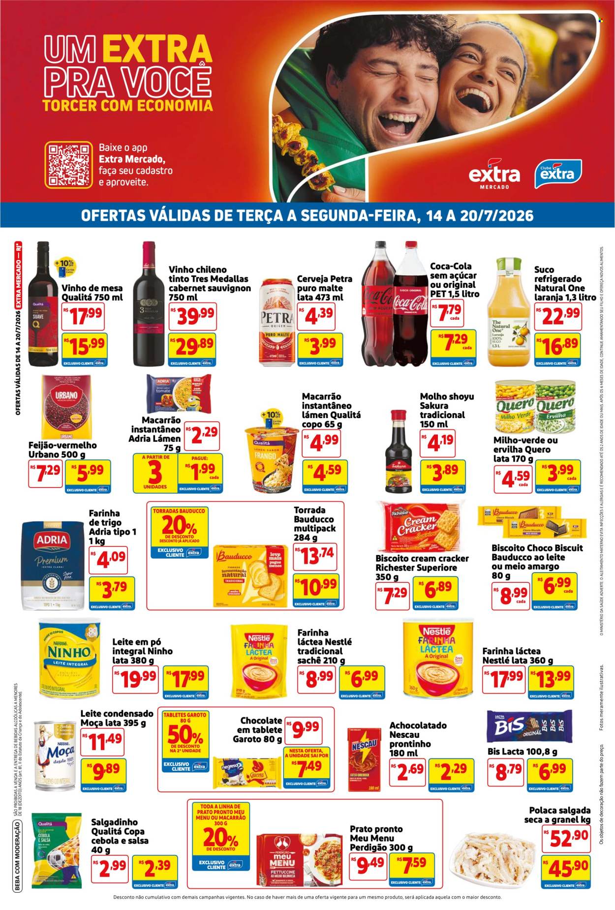 Folheto Mercado Extra - 14/07/2026 - 20/07/2026. Página 1