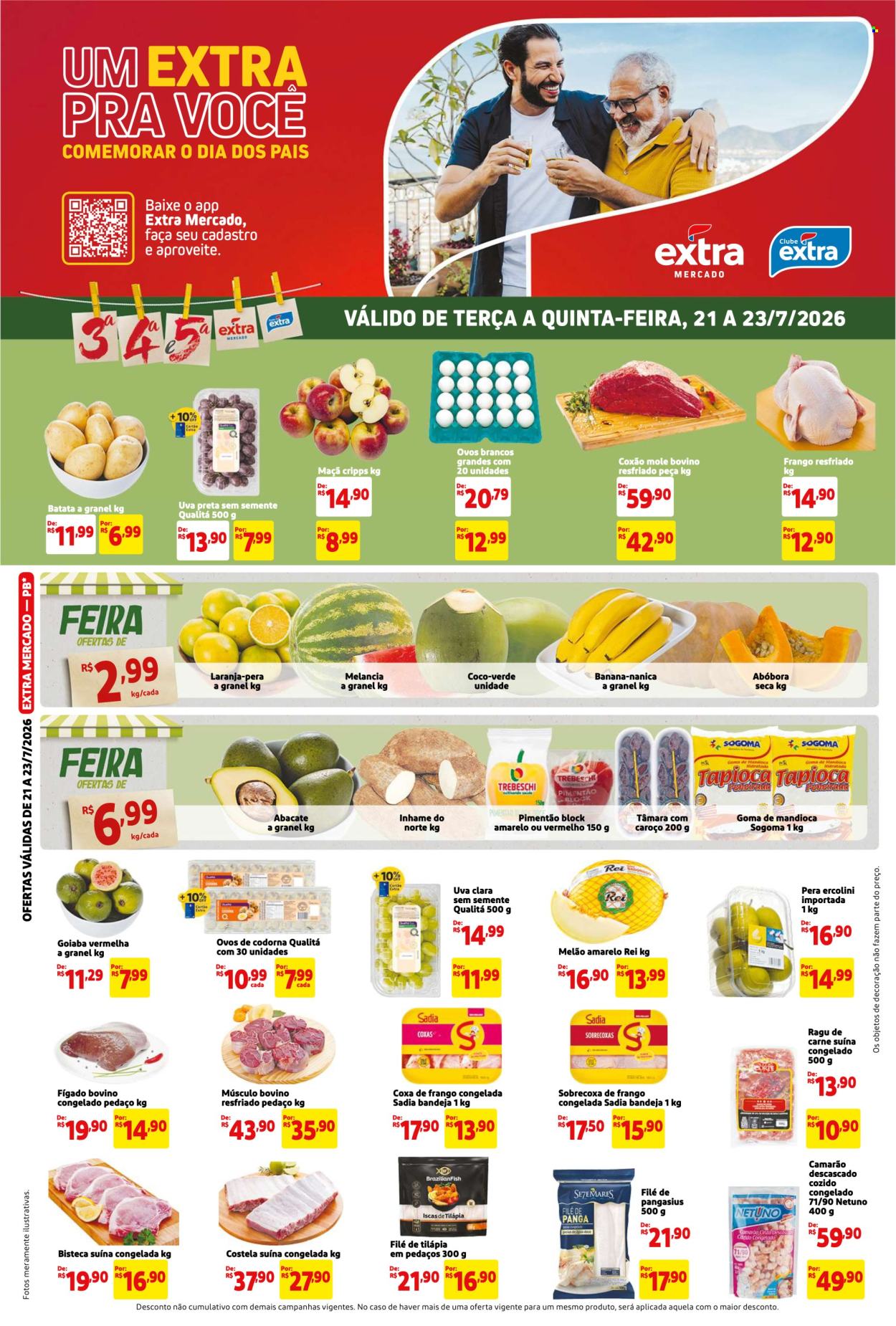 Folheto Mercado Extra - 21/07/2026 - 23/07/2026. Página 1