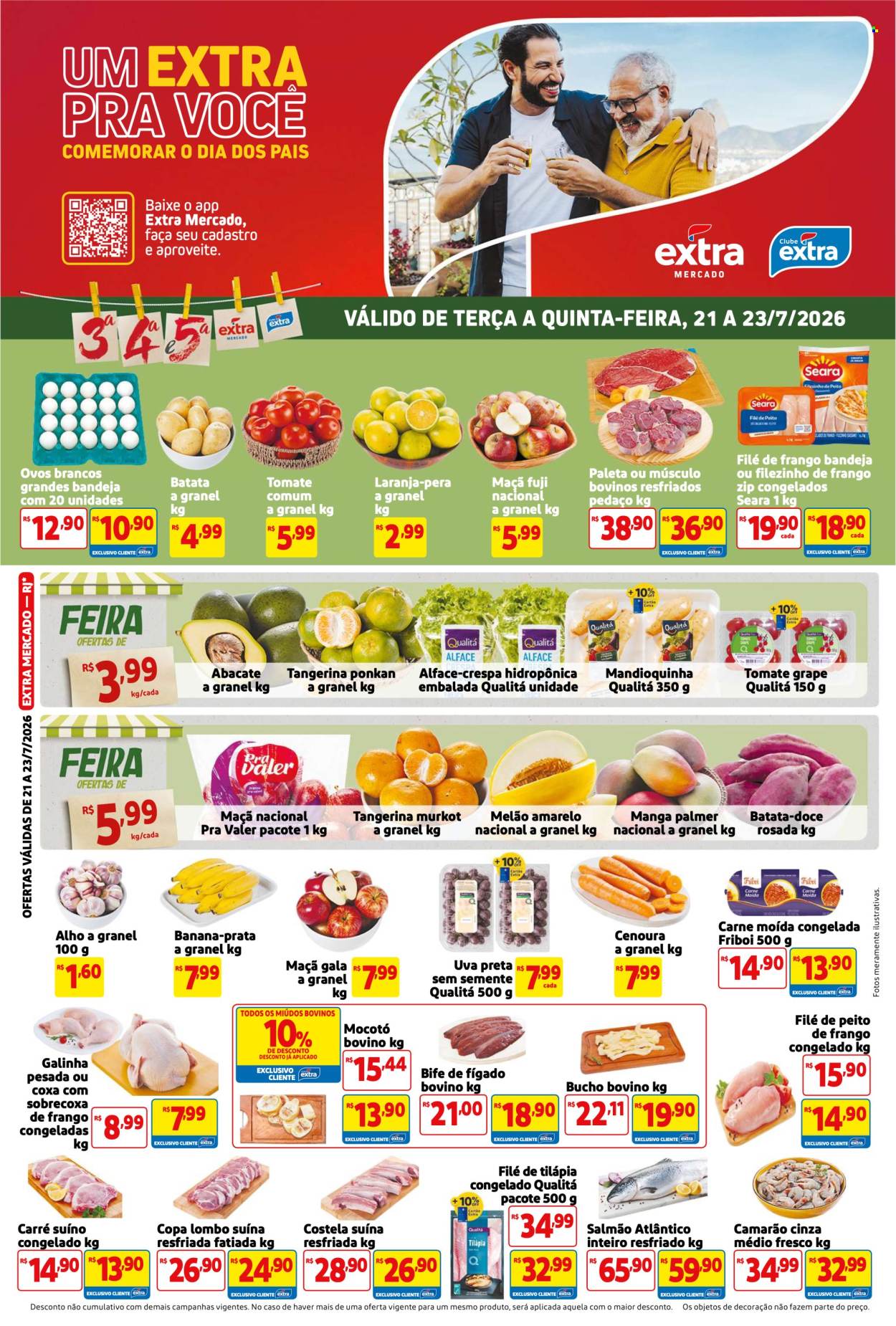 Folheto Mercado Extra - 21/07/2026 - 23/07/2026. Página 1