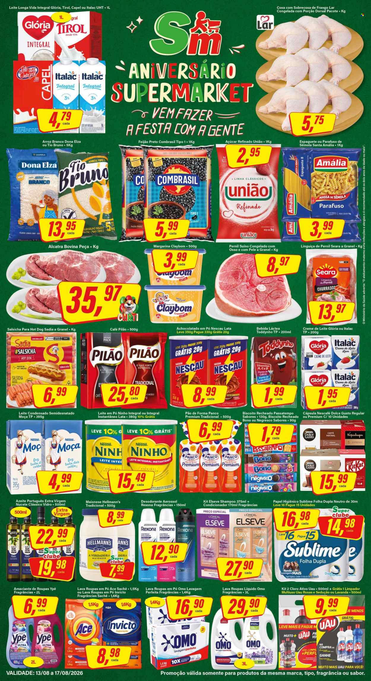 Folheto Rede Supermarket - 13/08/2026 - 17/08/2026. Página 1