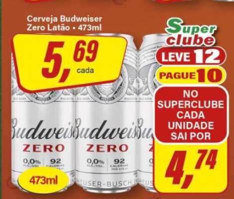 Cerveja Budweiser Zero Latão - 473ml