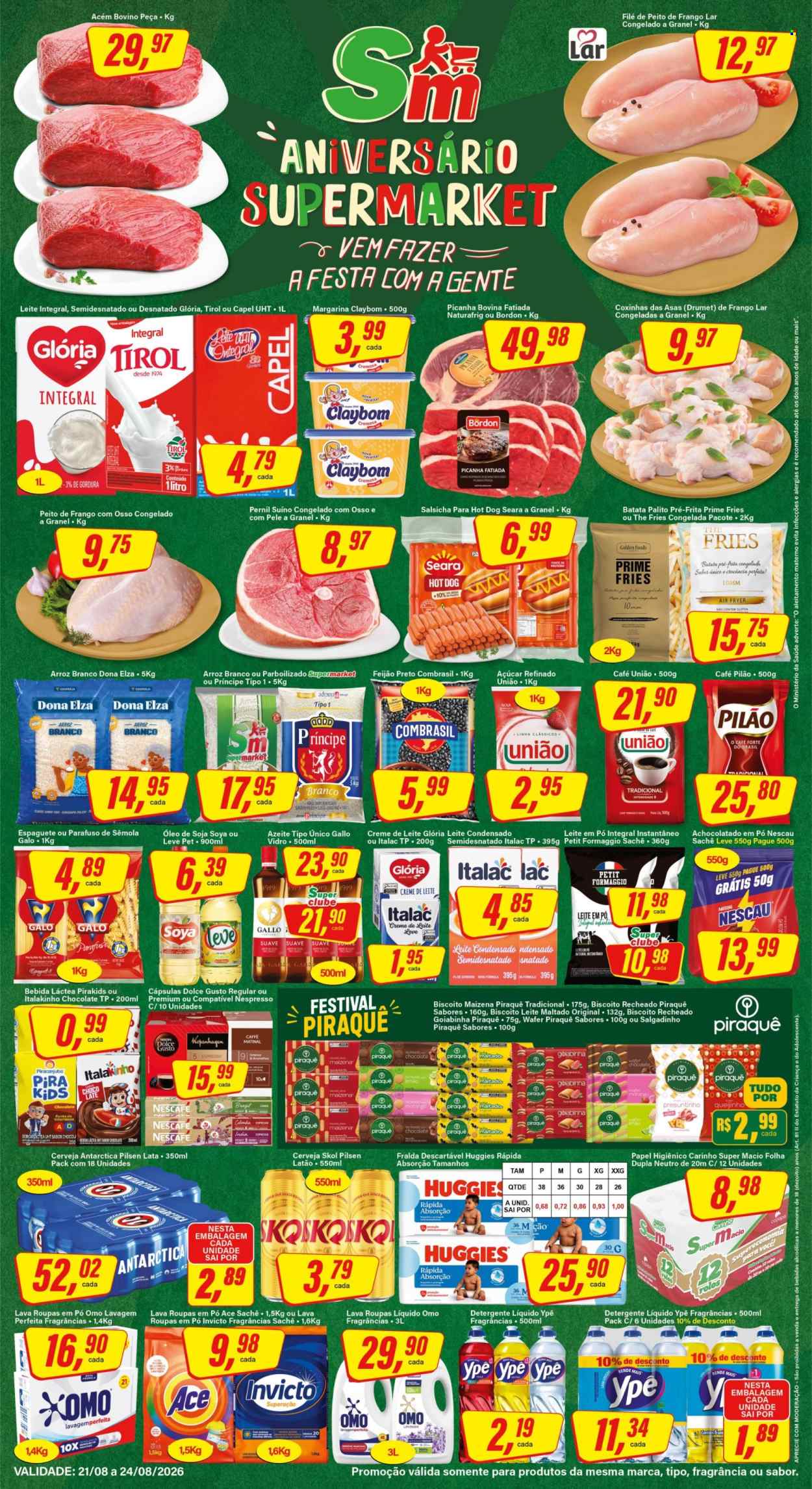 Folheto Rede Supermarket - 21/08/2026 - 24/08/2026. Página 1