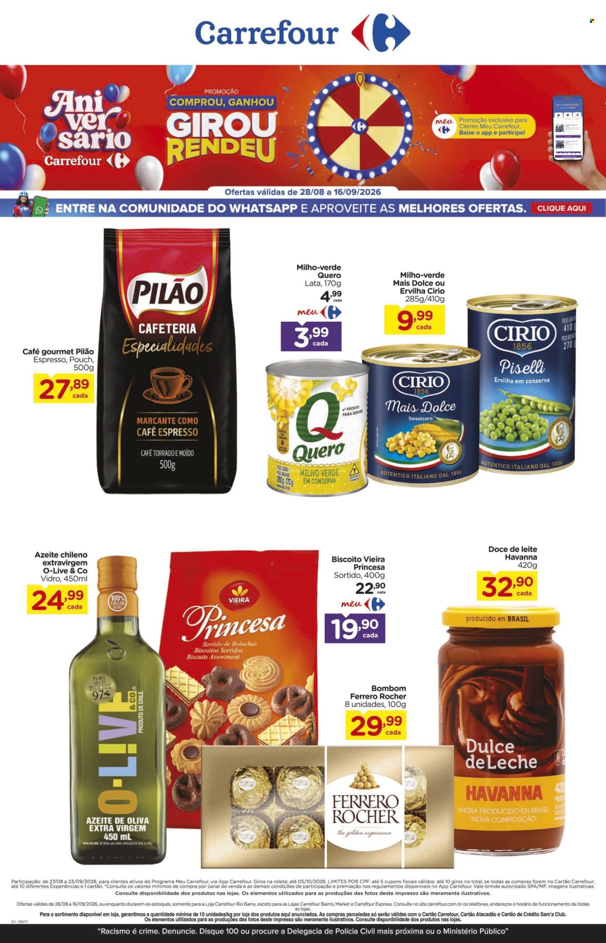 Folheto Carrefour Hiper - 28/08/2026 - 16/09/2026. Página 1