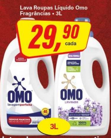 Lava Roupas Líquido Omo Fragrâncias