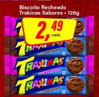 Biscoito Recheado Trakinas Sabores