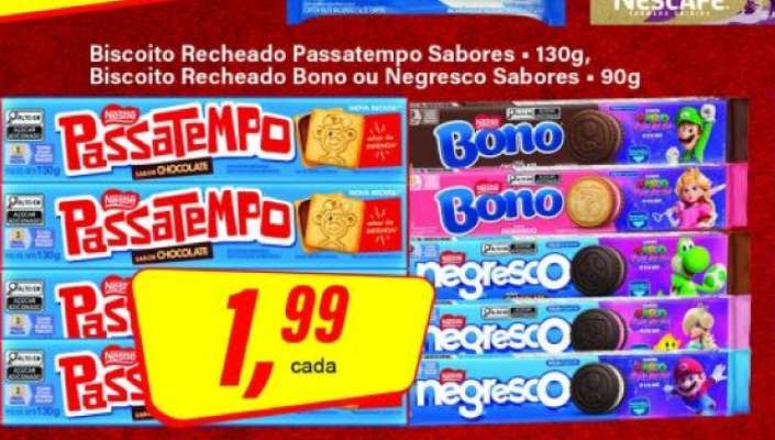 Biscoito Recheado Passatempo Sabores