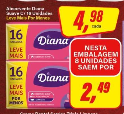 Absorvente Diana Suave C/ 16 Unidades