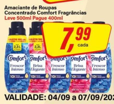 Amaciante de Roupas Concentrado Comfort Fragrâncias