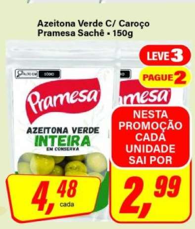 Azeitona Verde C/ Caroço Pramesa Sachê