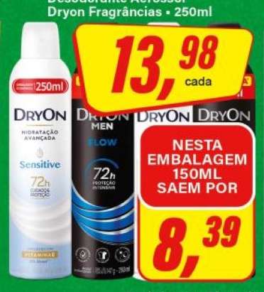 Desodorante Aerosol Dryon Fragrâncias