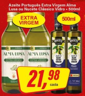 Azeite Português Extra Virgem Alma Lusa ou Nucete Clássico Vidro