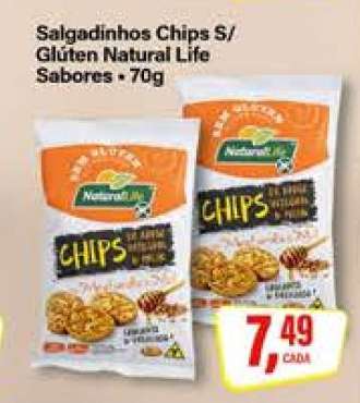 Salgadinhos Chips S/ Glúten Natural Life Sabores